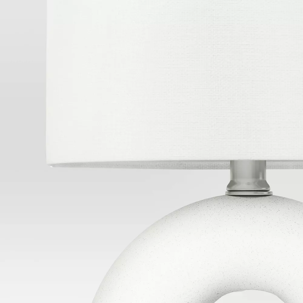 Mini lámpara de mesa de cerámica abstracta blanca