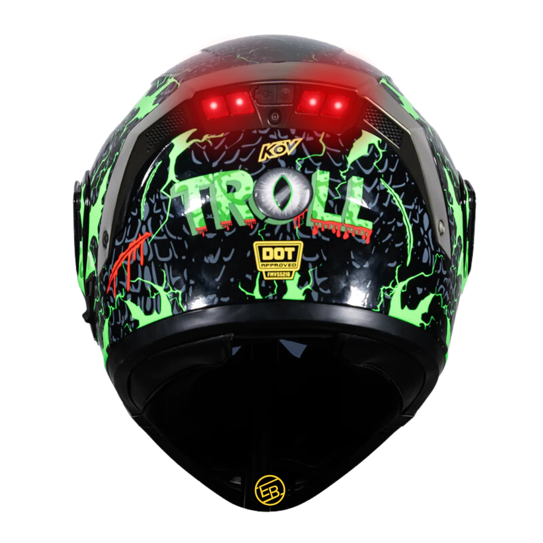 CASCO MOTO ABATIBLE KOV ESTELAR TROLL NEGRO/VERDE
