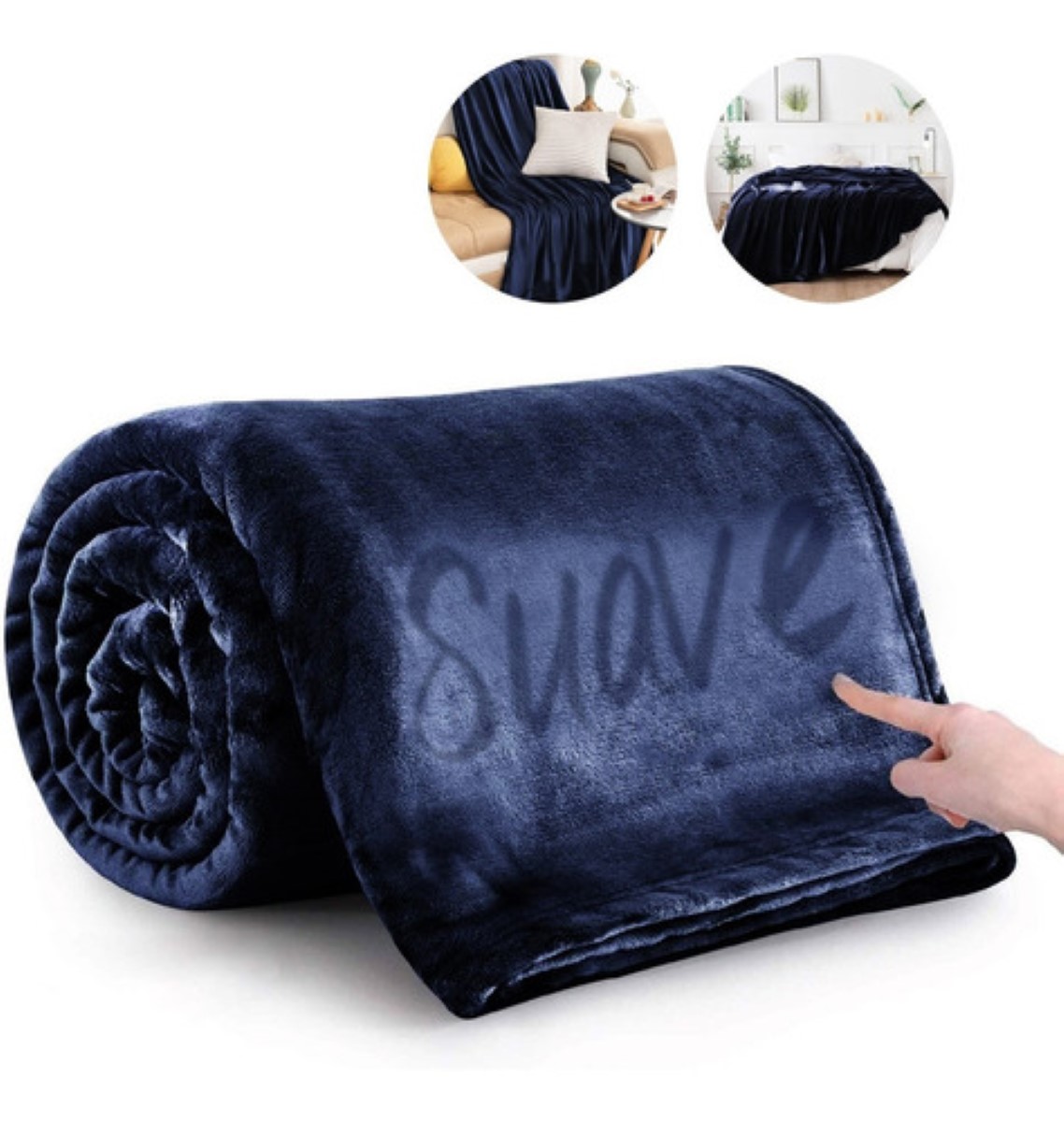 Cobija Frazada Cobertor Flannel Matrimonial Suave Calientita Azul Marino