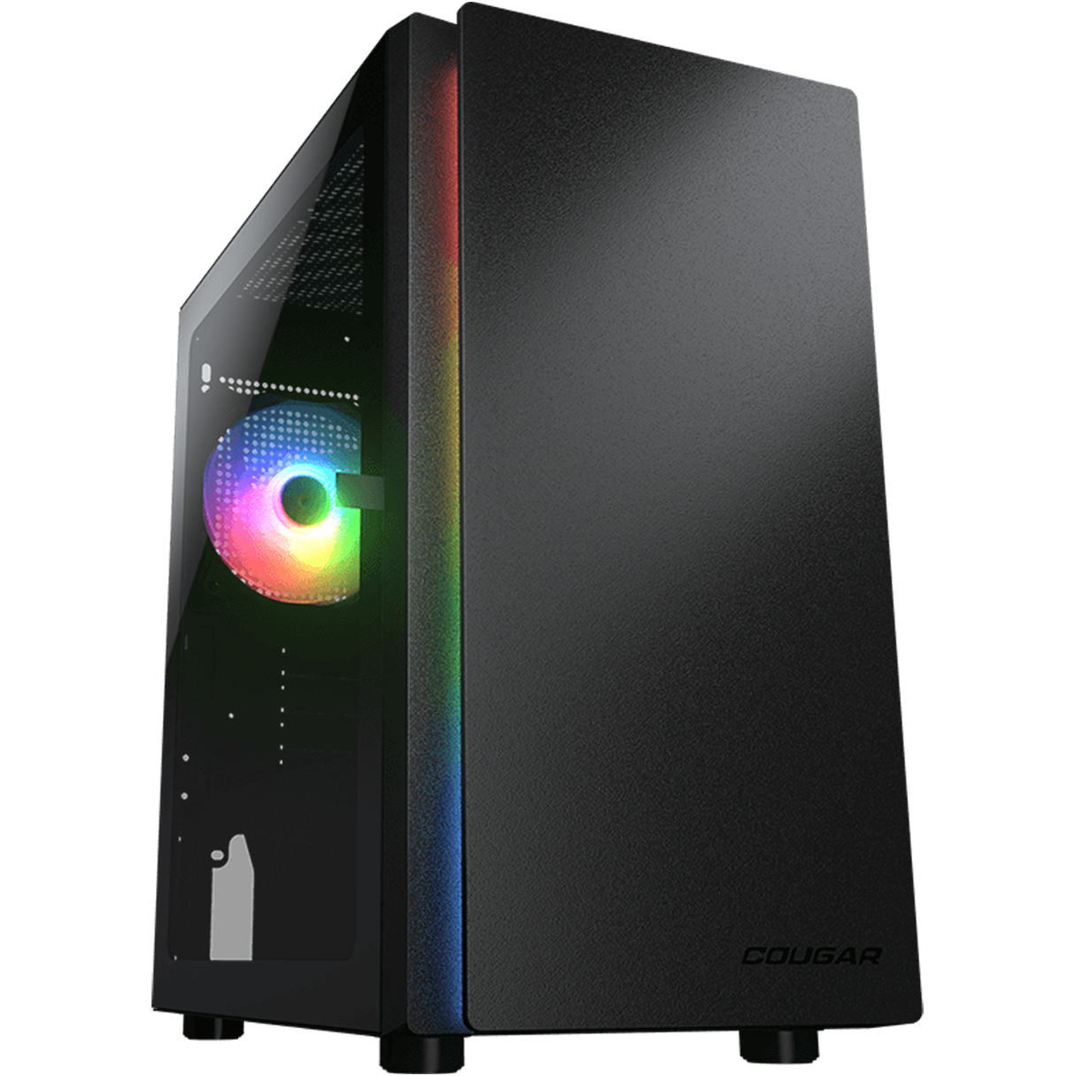 Gabinete Gamer COUGAR PURITY RGB Micro ATX 1 Fan Cristal Templado Negro 385PC40.0001 