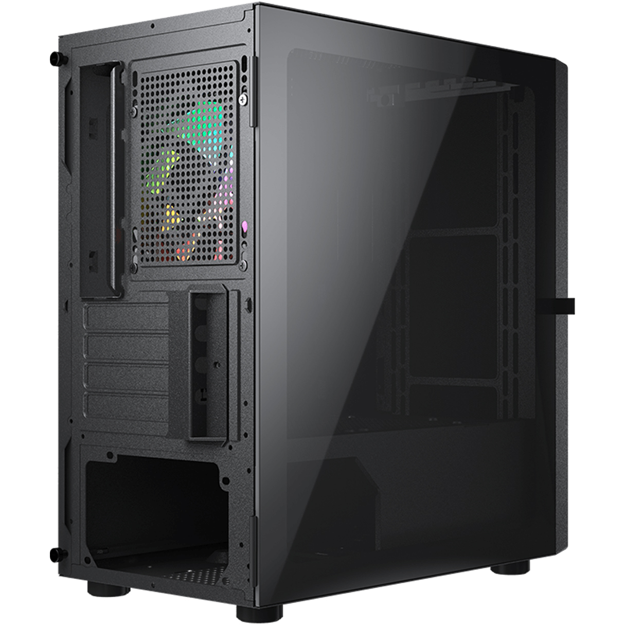 Gabinete Gamer COUGAR PURITY RGB Micro ATX 1 Fan Cristal Templado Negro 385PC40.0001 