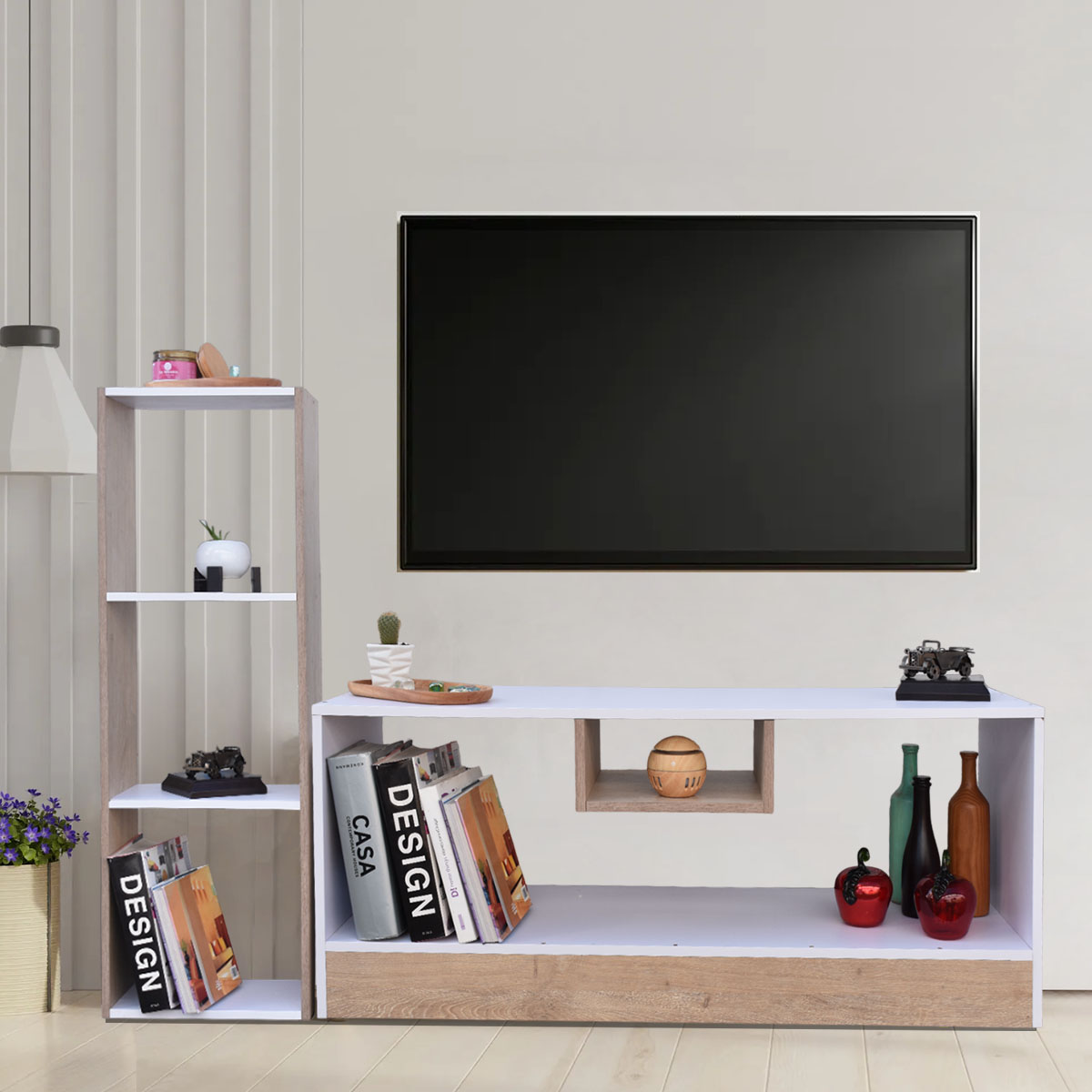 Centro de entretenimiento para tv y Mueble Libreros Líbano Hogare