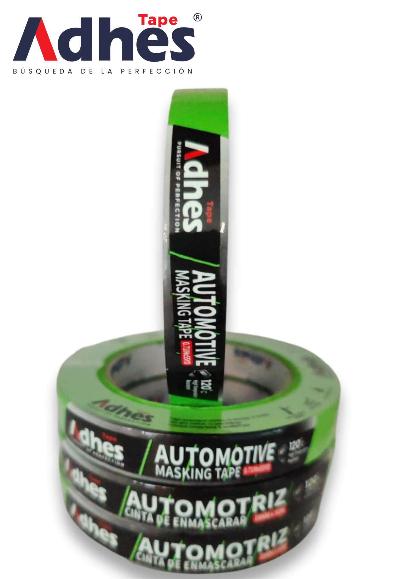 Cinta De Enmascarar Verde Automotriz Adhes 18mm X 50m 3/4  .