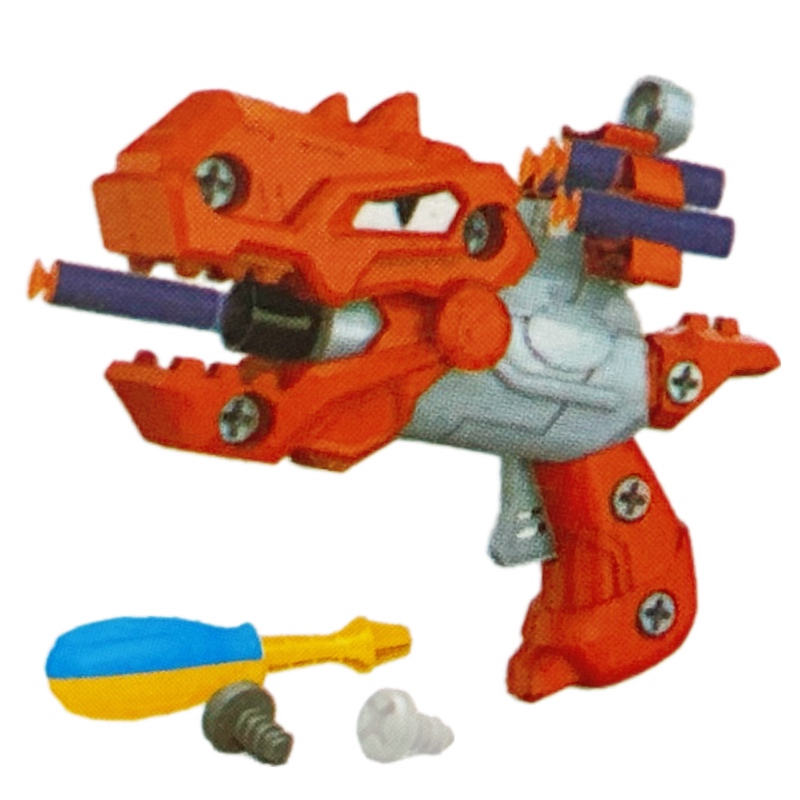 Pistola Dinosaurio Lanza Dardos Didáctica Armable Diy