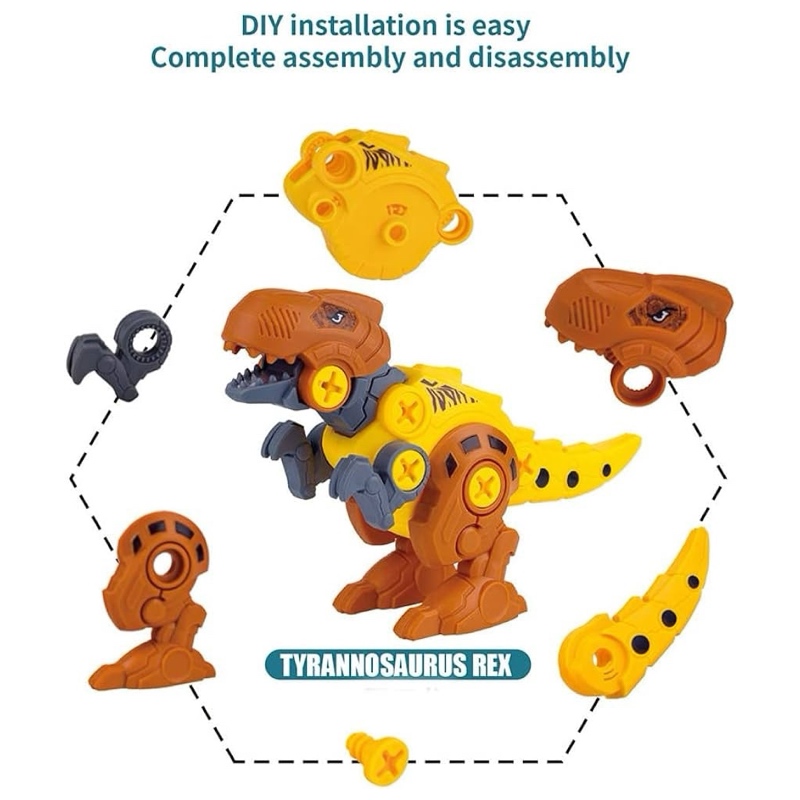 Dinosaurio Armable Didáctico Construcción Caja Diy