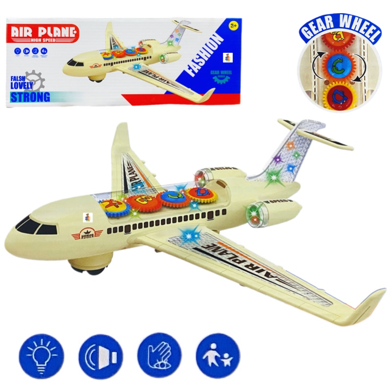 Avión De Juguete Musical Luces Y Movimiento De Engranes
