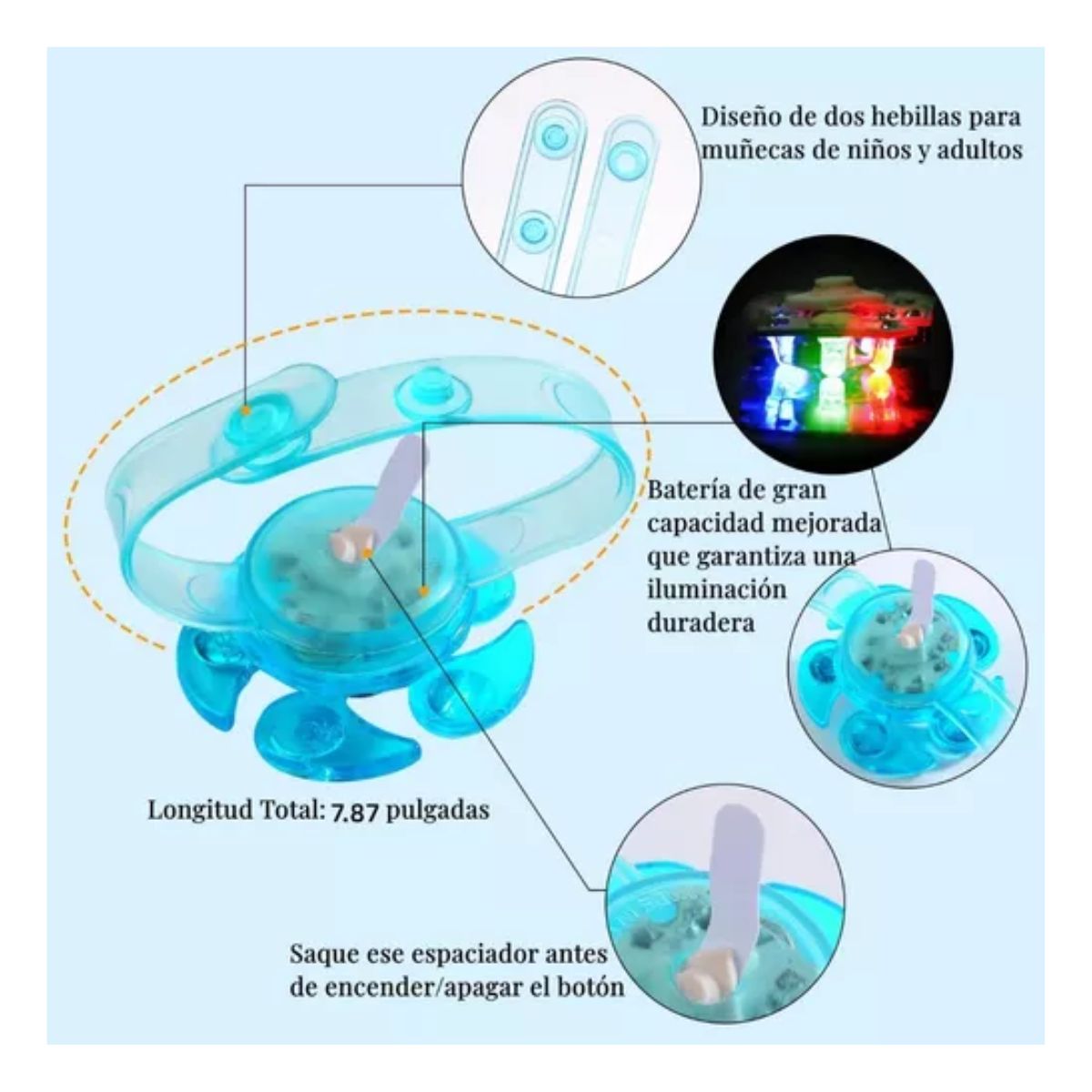 Pack Fiesta Infantil Luminosa Pulseras 18 Piezas 