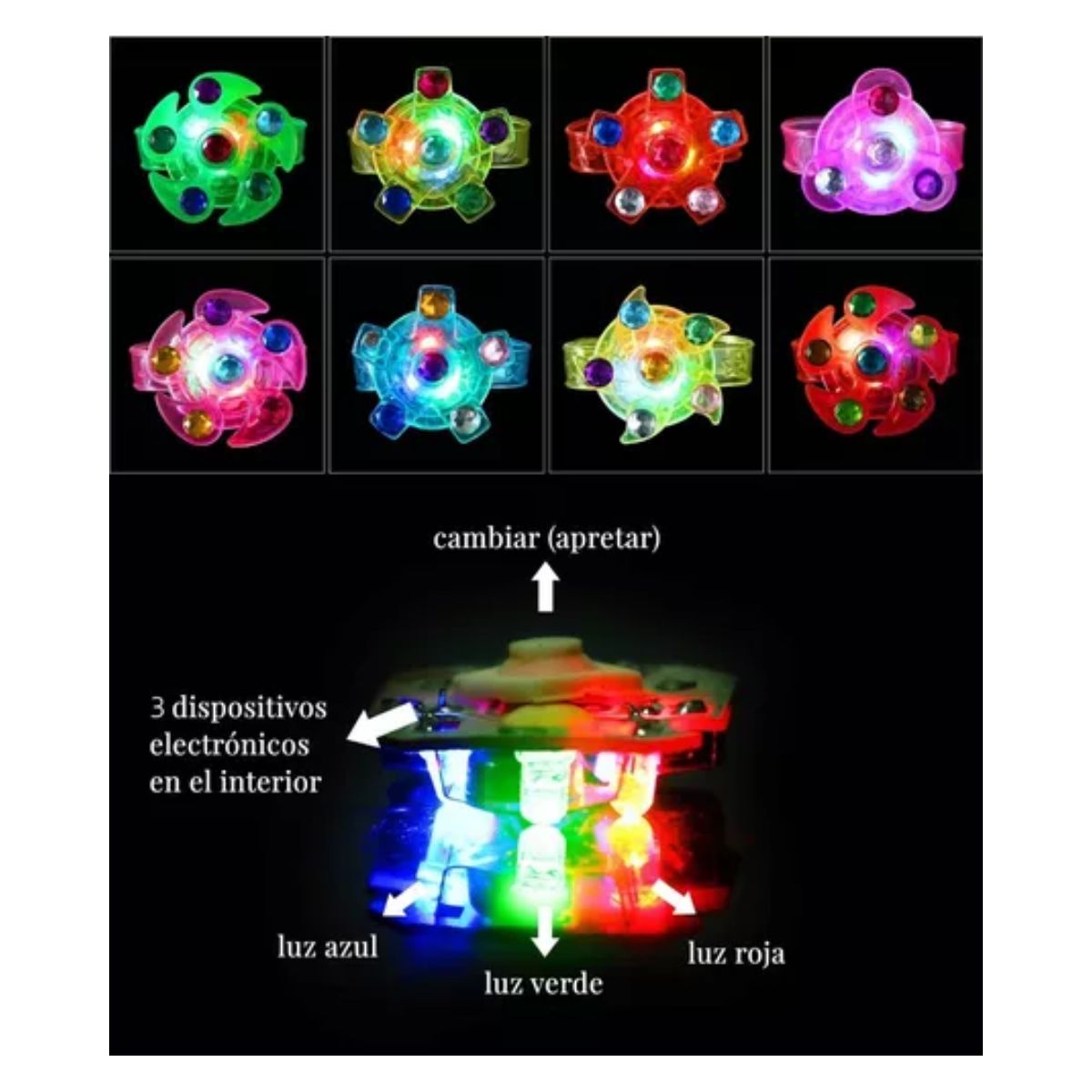 Pack Fiesta Infantil Luminosa Pulseras 18 Piezas 
