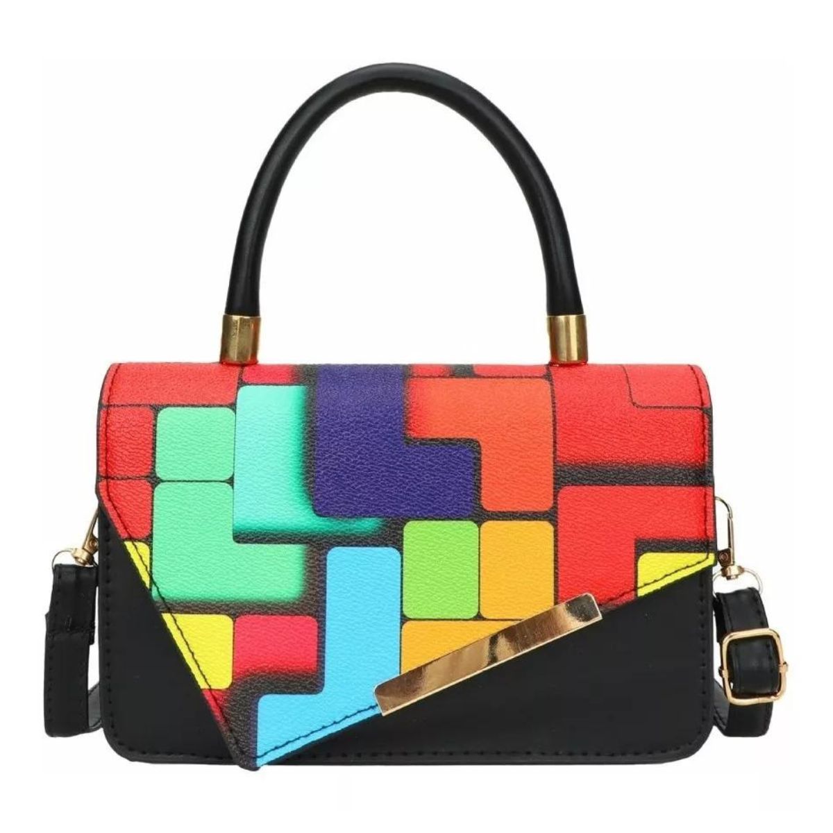 Bolso Bandolera De Mujer Rainbow Cube Negro