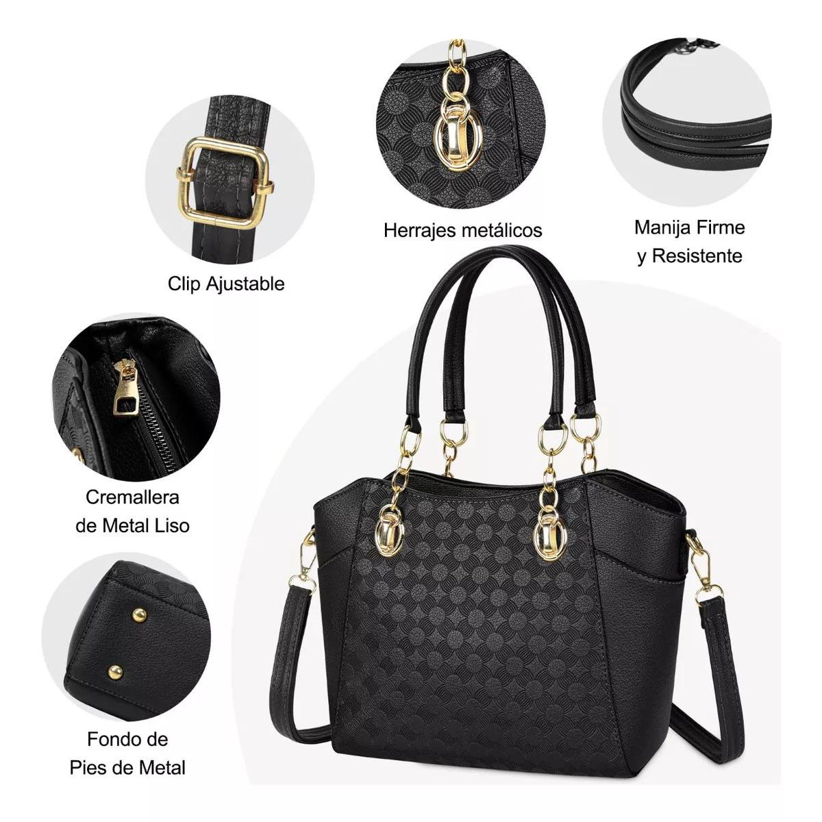 Bolso De Mano Para Mujer Bandolera Moda Hombro Negro