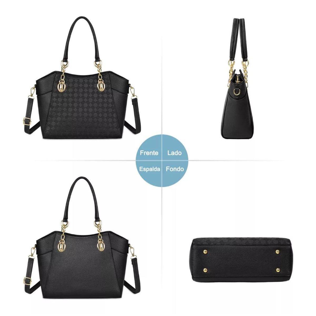 Bolso De Mano Para Mujer Bandolera Moda Hombro Negro