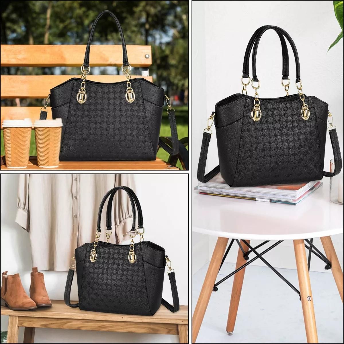 Bolso De Mano Para Mujer Bandolera Moda Hombro Negro