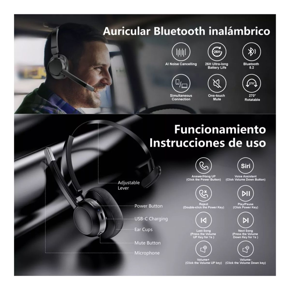 Manos libres diadema online bluetooth