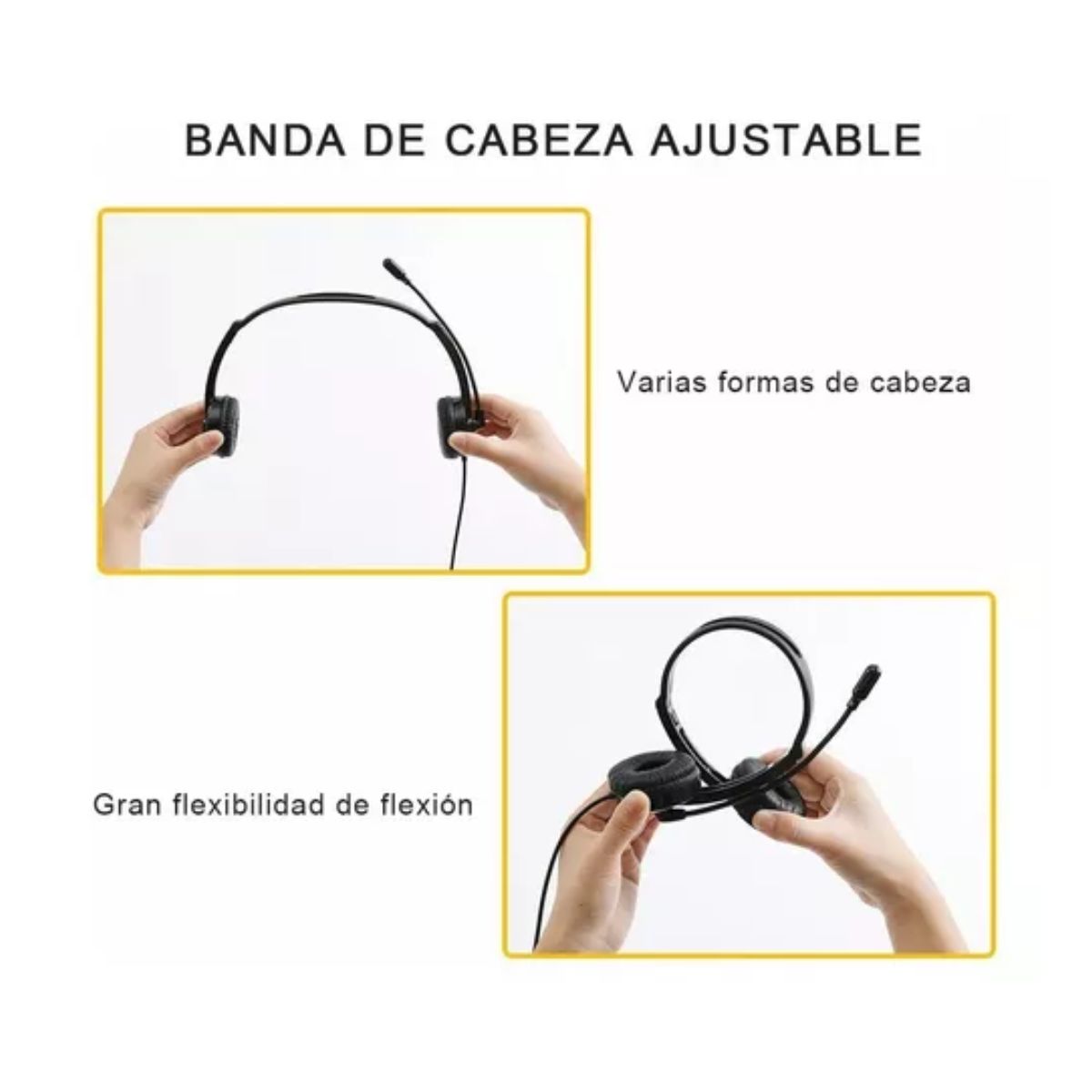 Audífonos Alámbricos Diadema Call Center Con Micrófono Negro