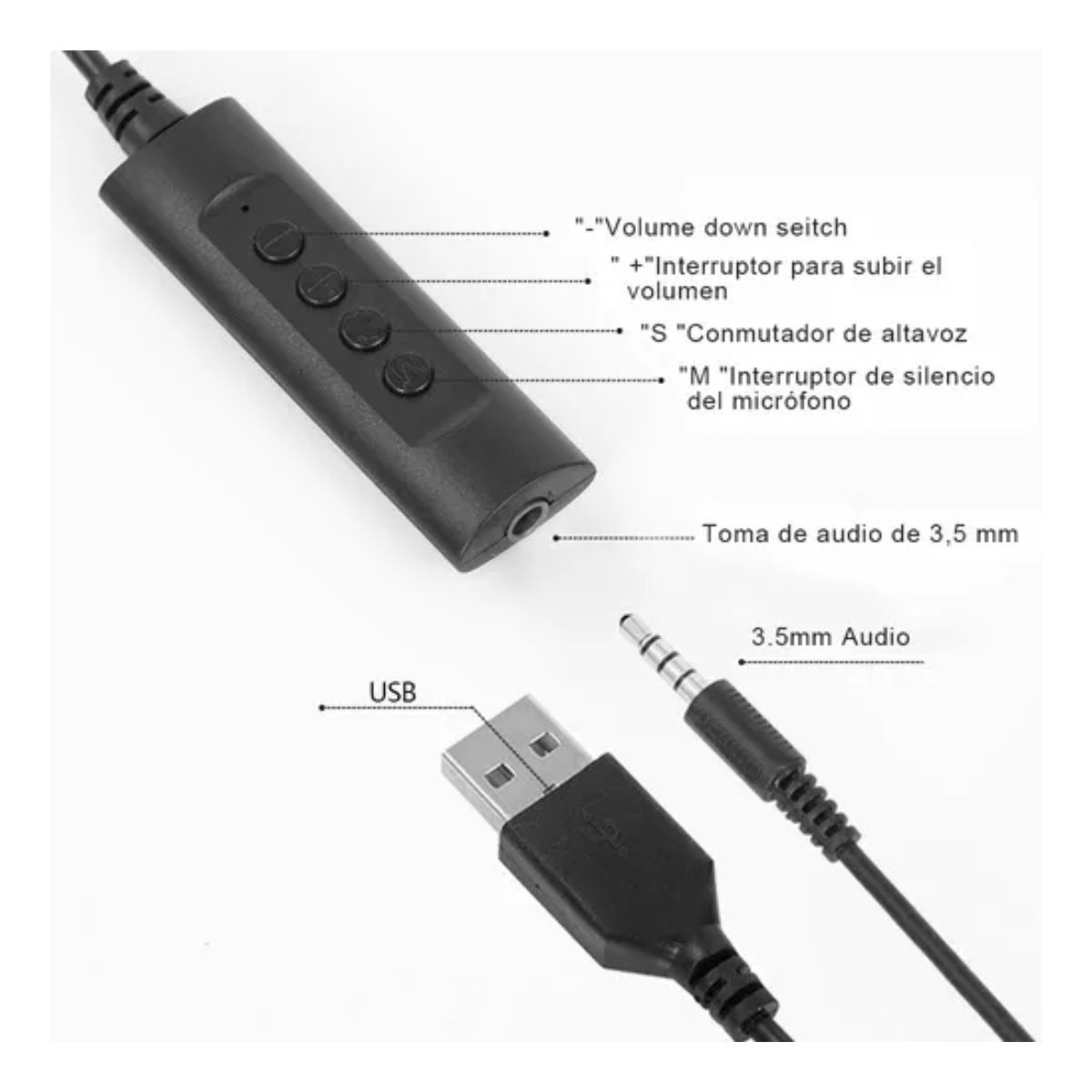 Audífonos Alámbricos Diadema Call Center Con Micrófono Negro