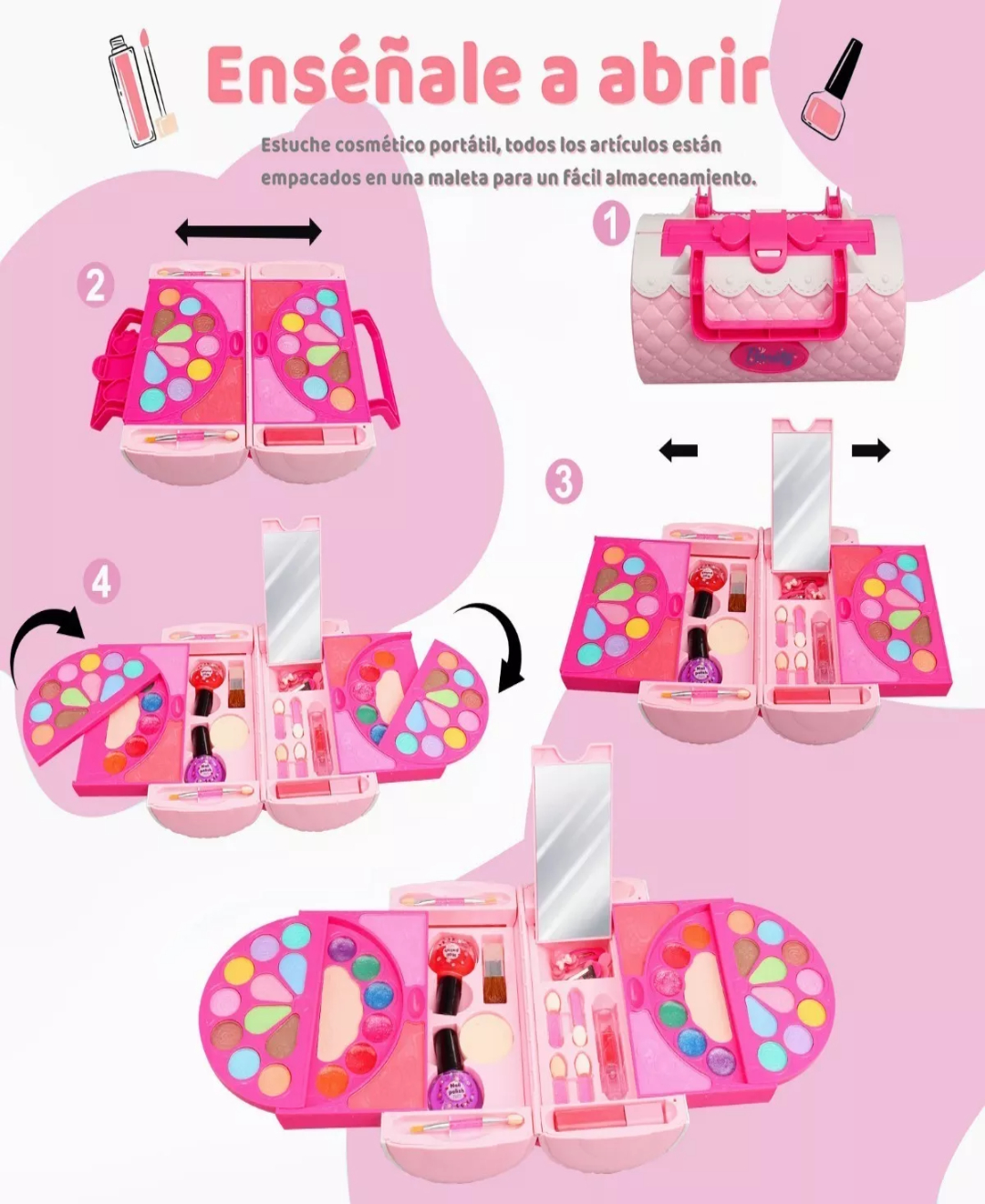 Juego Maquillaje Belleza Para Niña Cosméticos Conjunto 58pzs