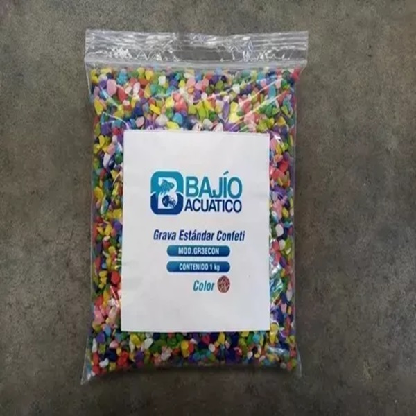 Grava Neon Confeti Bolsa de 1 kg - Acuario Bajio