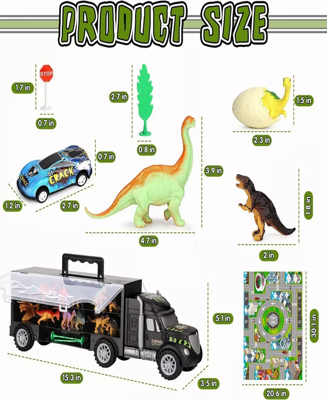 37 En 1 Juguete De Camión Transportador Dinosaurio Vehículo