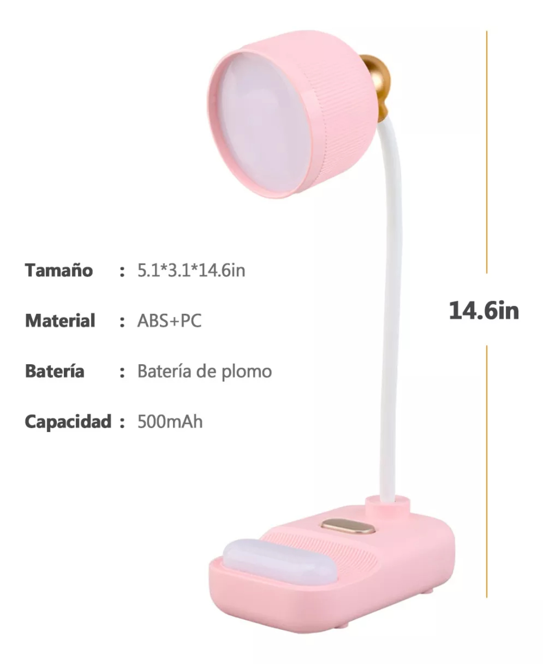 Lámpara Led Escritorio Ajustable Recargable Usb,para Lectura