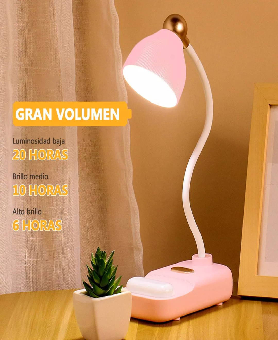 Lámpara Led Escritorio Ajustable Recargable Usb,para Lectura