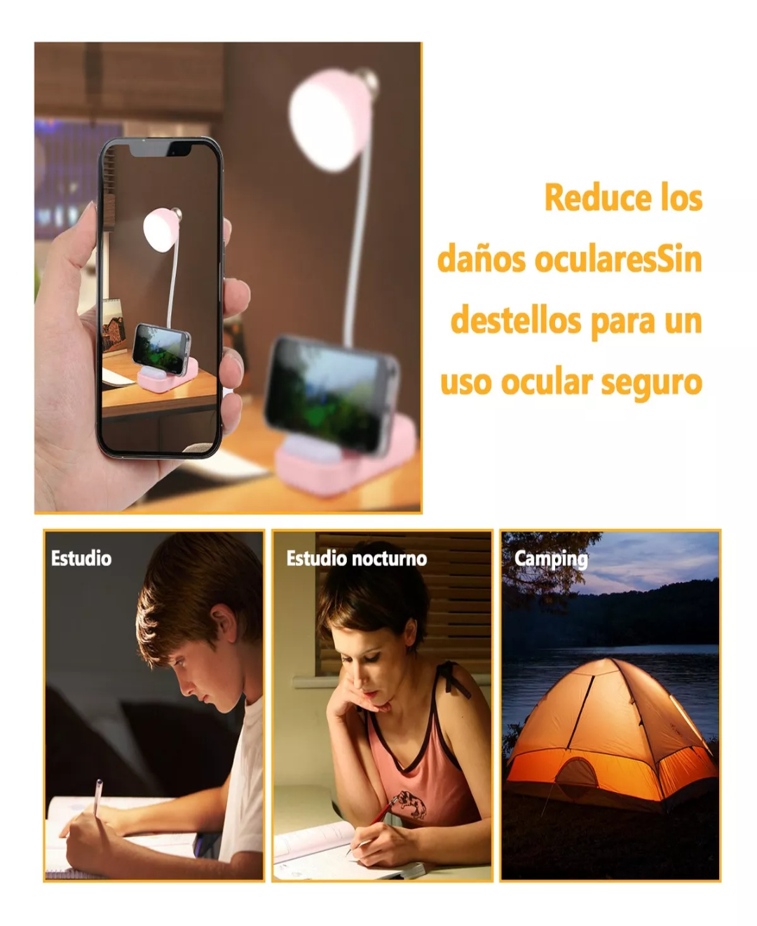 Lámpara Led Escritorio Ajustable Recargable Usb,para Lectura