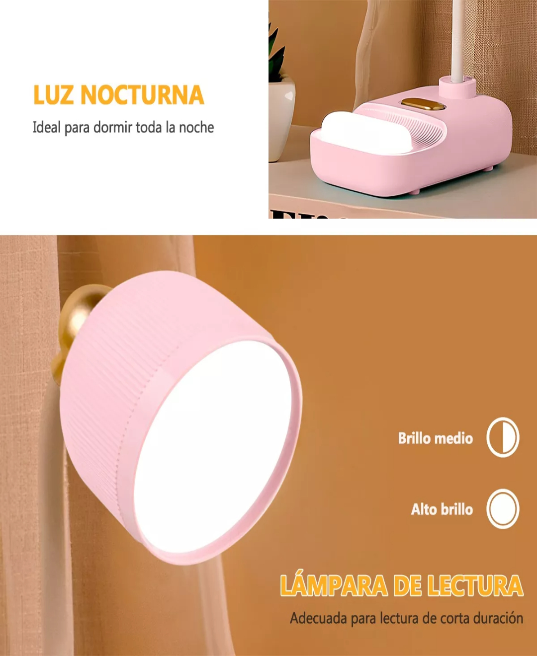 Lámpara Led Escritorio Ajustable Recargable Usb,para Lectura