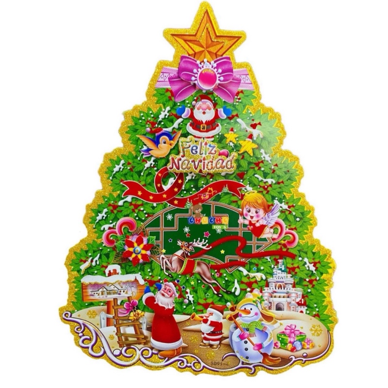 10 Adornos Navideños Decoración3d Navidad Figura Cartón 50cm