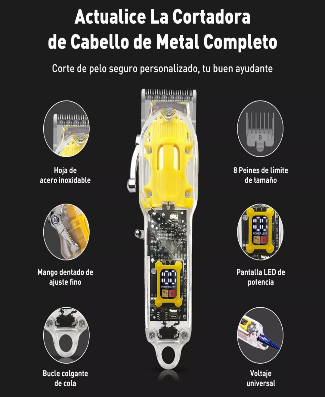 Cortadora De Pelo Maquina Para Cortar Cabello Rasuradora Kit