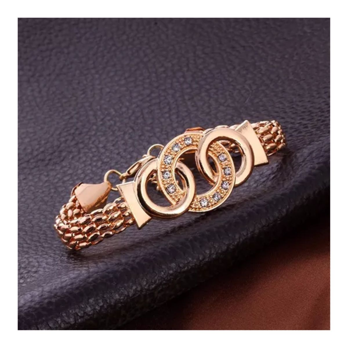 Juego De Joyas Moda 5 Pcs, Collar, Pulsera, Aretes , Anillos dorado