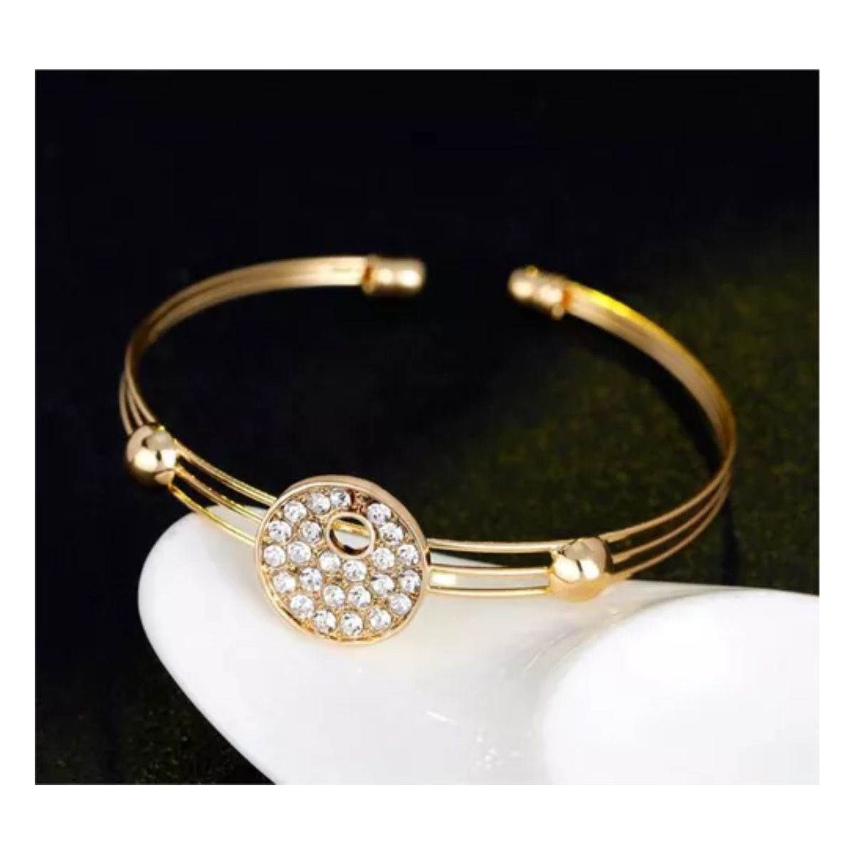 Collares De Bisutería Dijes Aretes Para Mujer Diamante Joyas Dorado-redondo