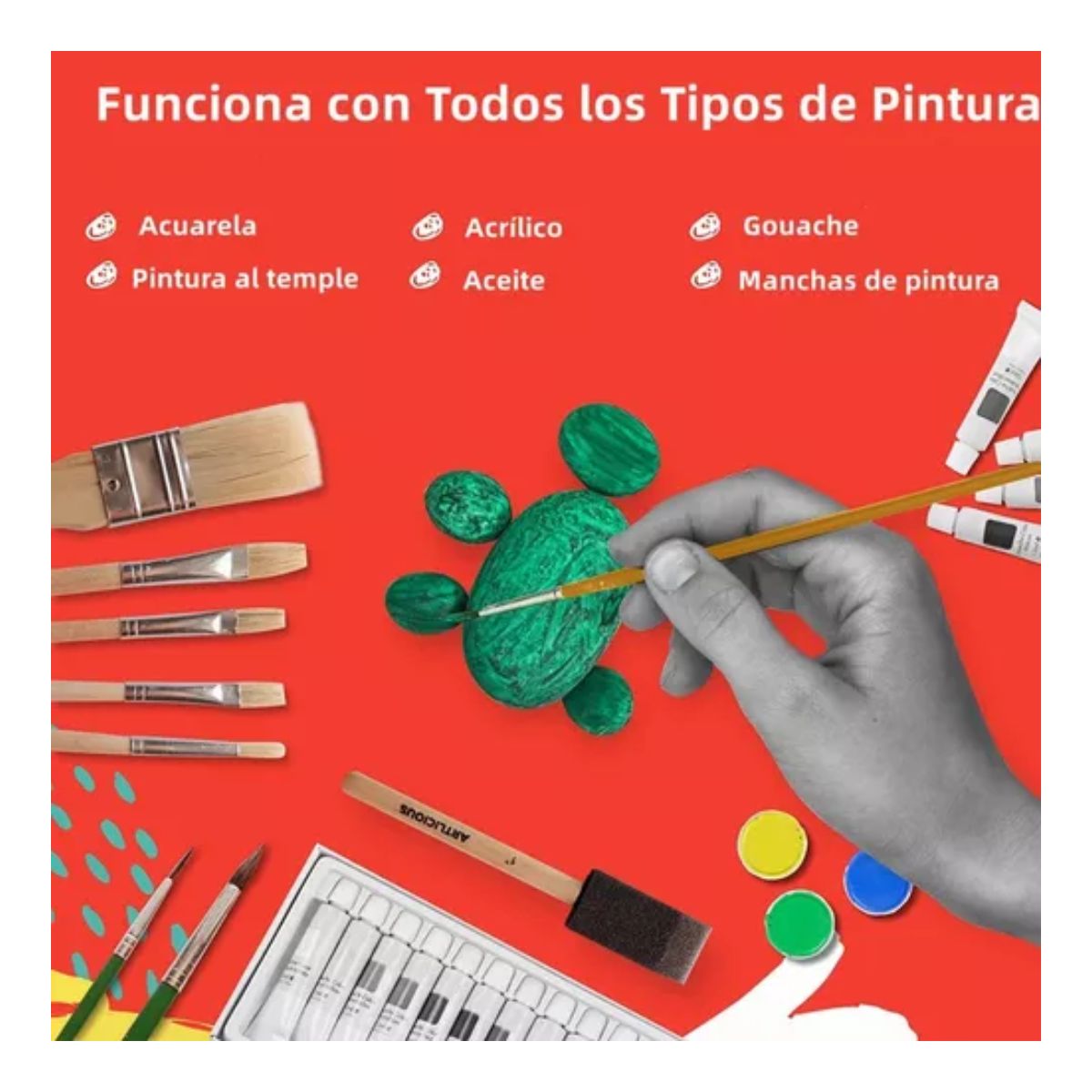 Juego De 25 Pinceles Para Pintura Acuarela 