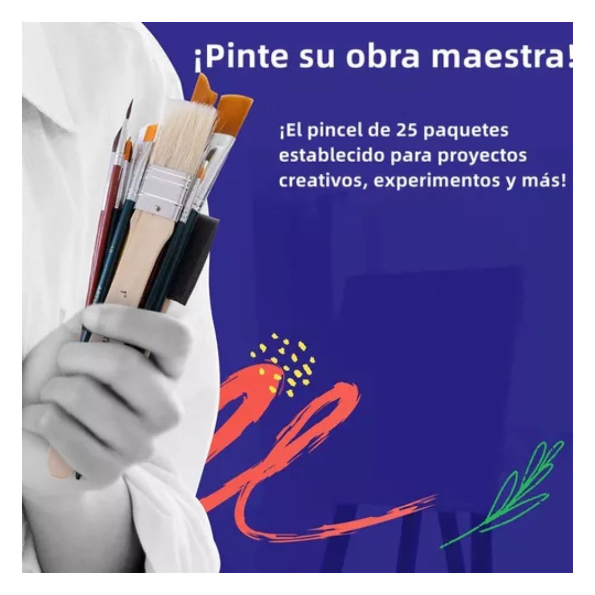 Juego De 25 Pinceles Para Pintura Acuarela 