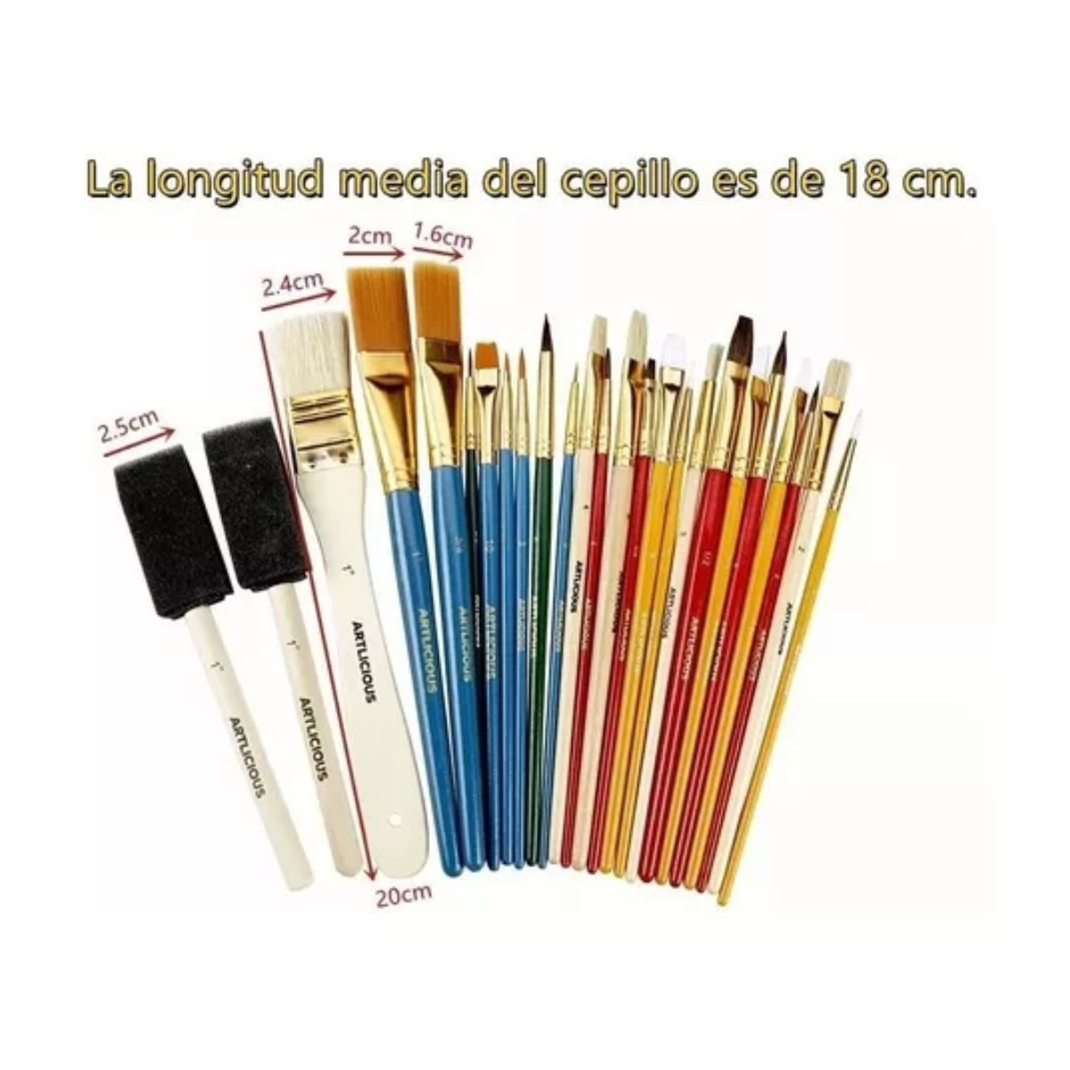 Juego De 25 Pinceles Para Pintura Acuarela 