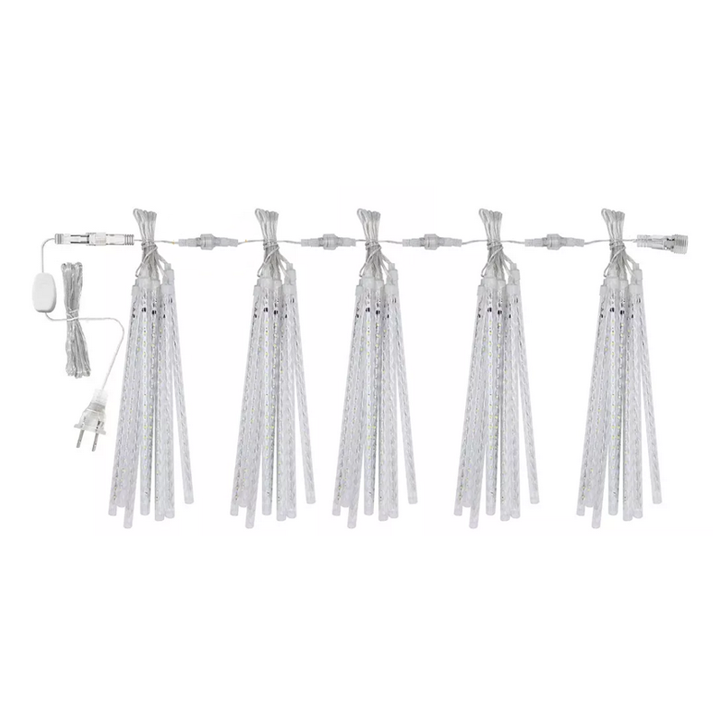 Luces De Lluvia Meteoritos 30cm 10 Tubos 240 Led Para Jardin Color de las luces Blanco cálido