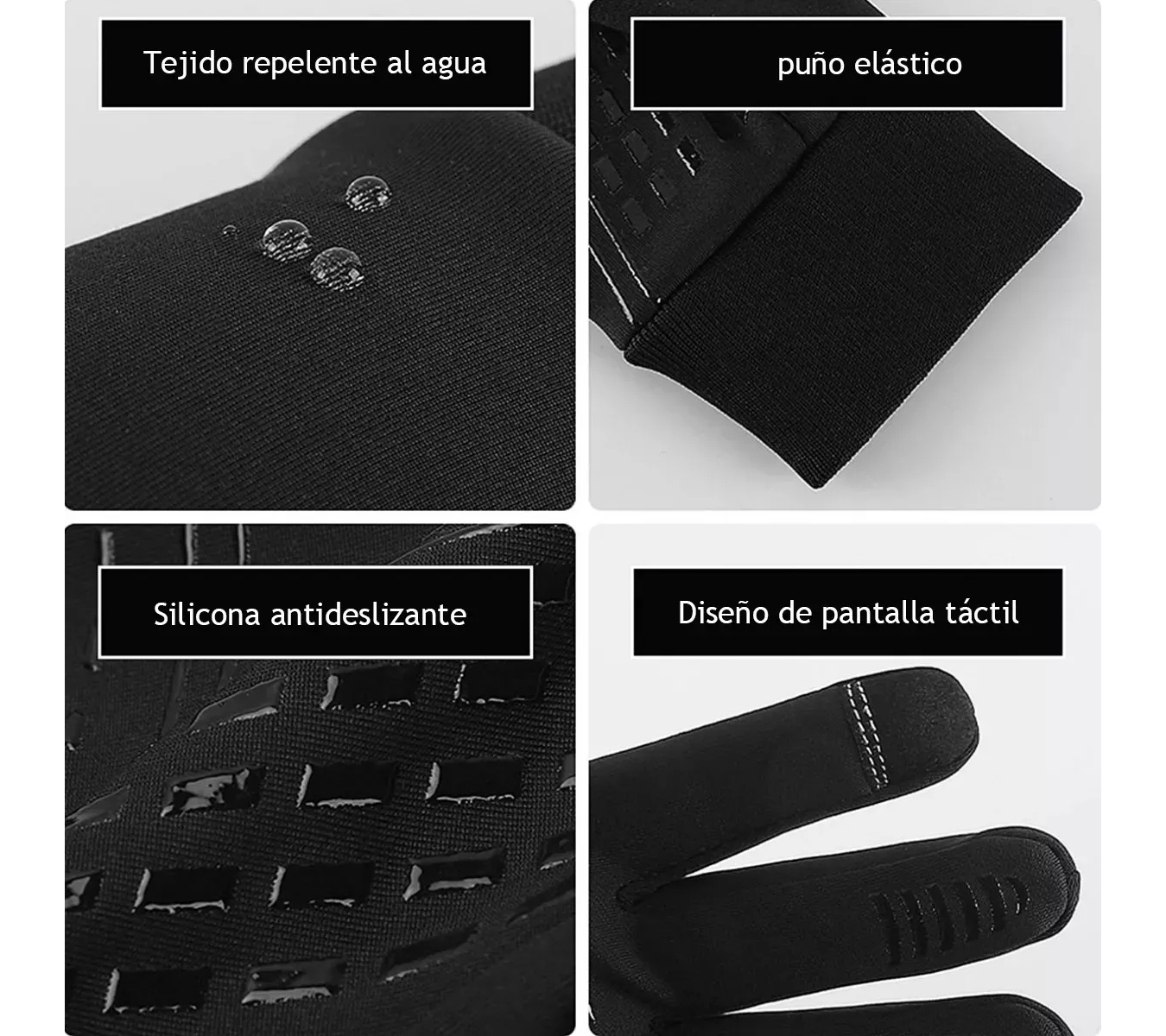 Guantes Cuero Térmicos Impermeables Touch Para Moto/bici M