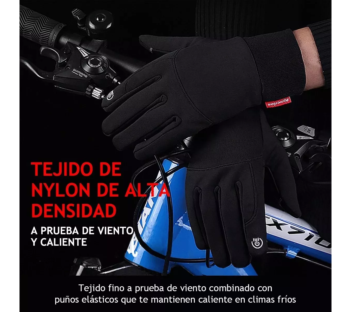 Guantes Cuero Térmicos Impermeables Touch Para Moto/bici M