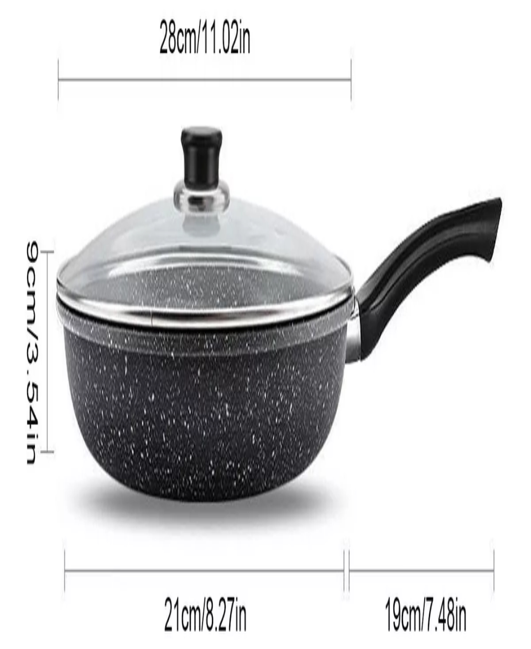 Sartén De Mármol Revestimiento Antiadherente Con Tapa 28cm