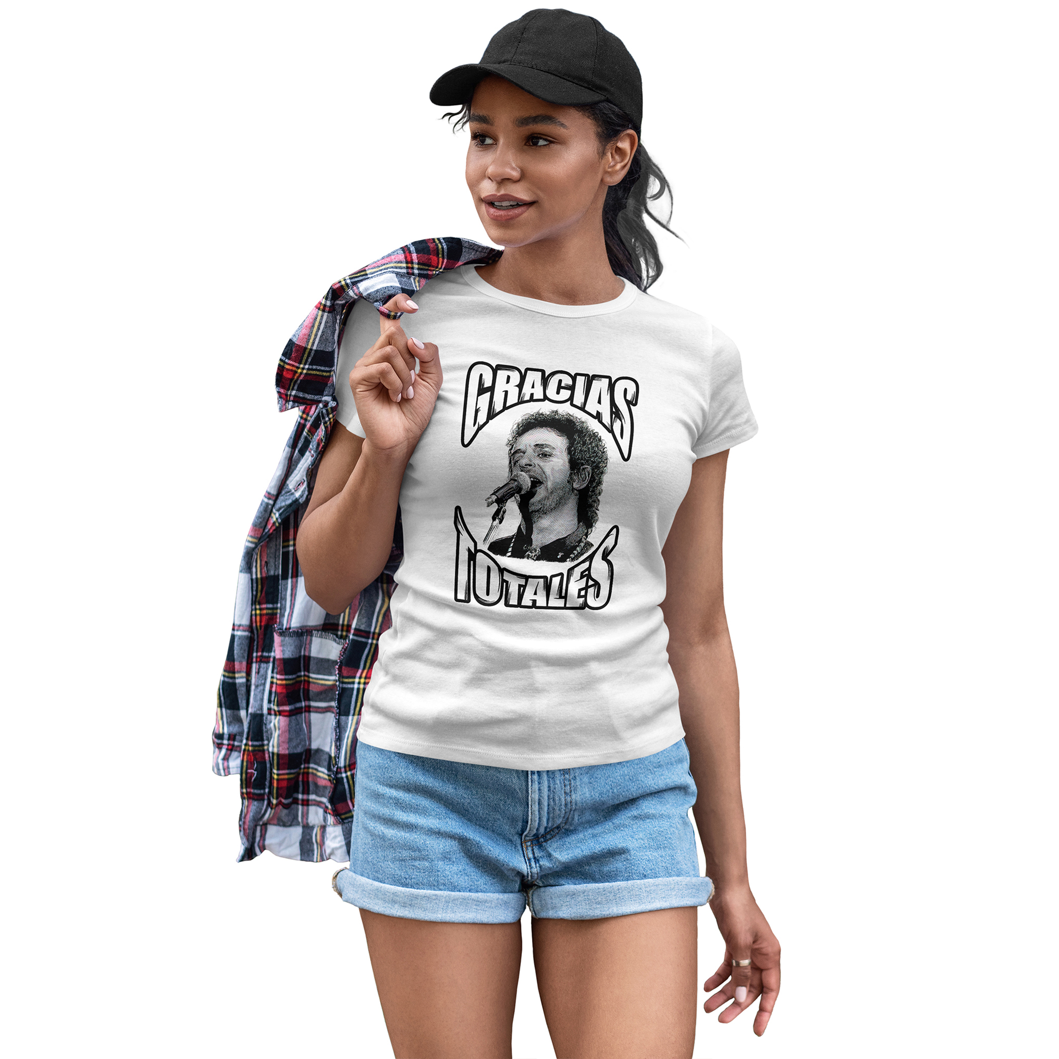 Playera Casual para Dama Gustavo Cerati Rock Gracias Totales Blanca