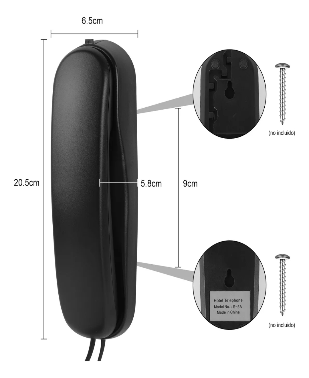 Telefonos Fijos Alambrico Casa Oficina Modernphone Negro