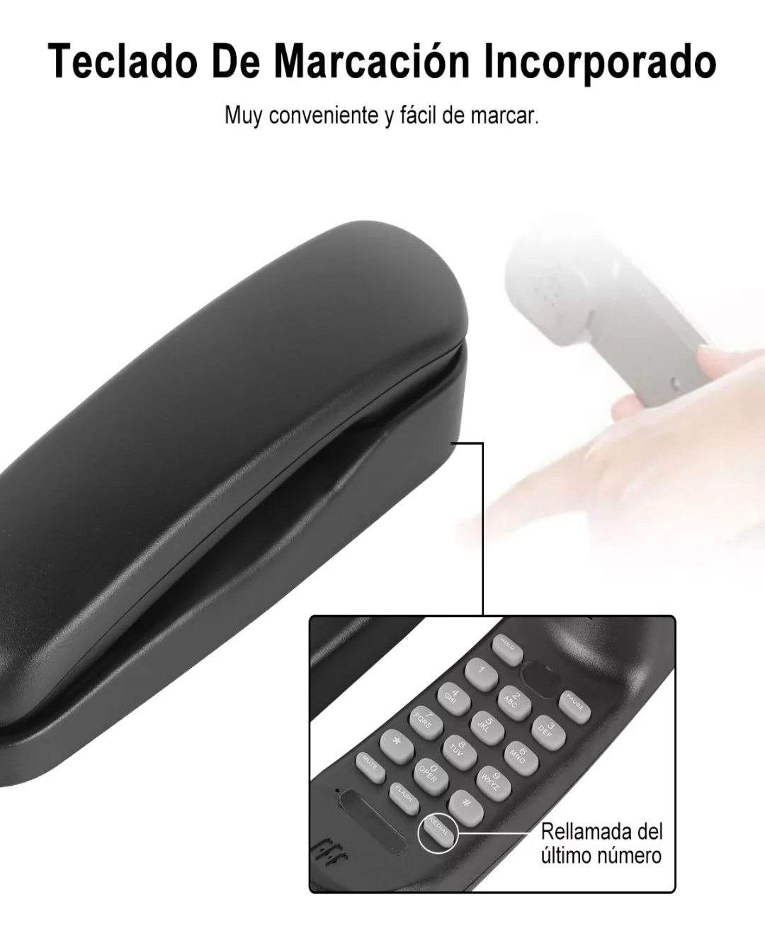 Telefonos Fijos Alambrico Casa Oficina Modernphone Negro