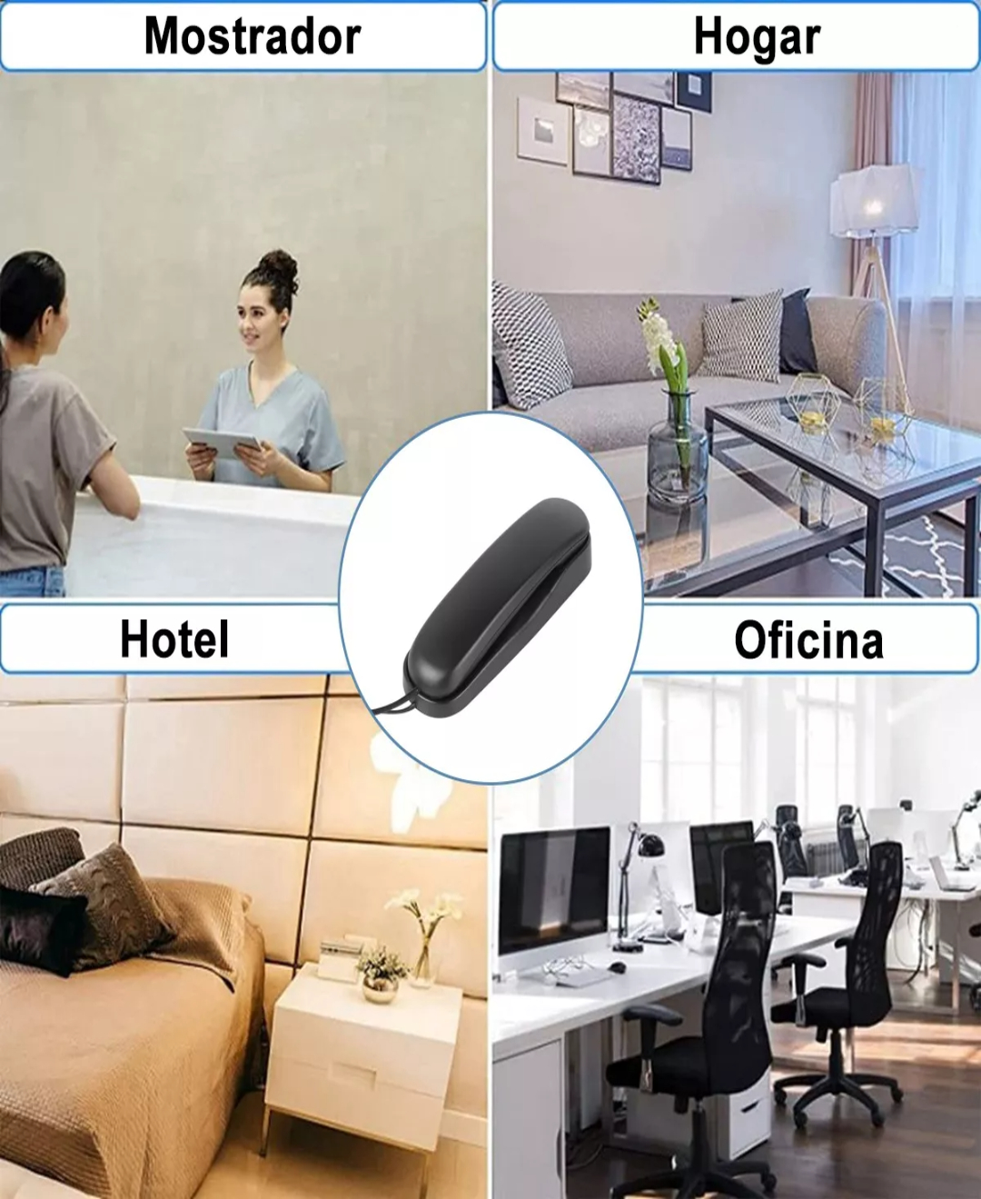 Telefonos Fijos Alambrico Casa Oficina Modernphone Negro