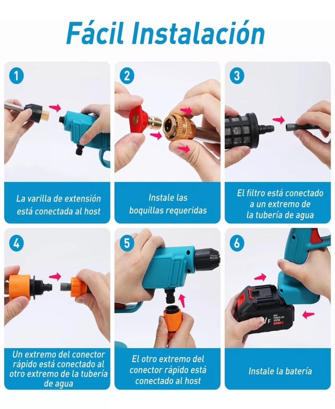 Hidrolavadoras Inalámbrica Pistola De Lavado Alta Presión