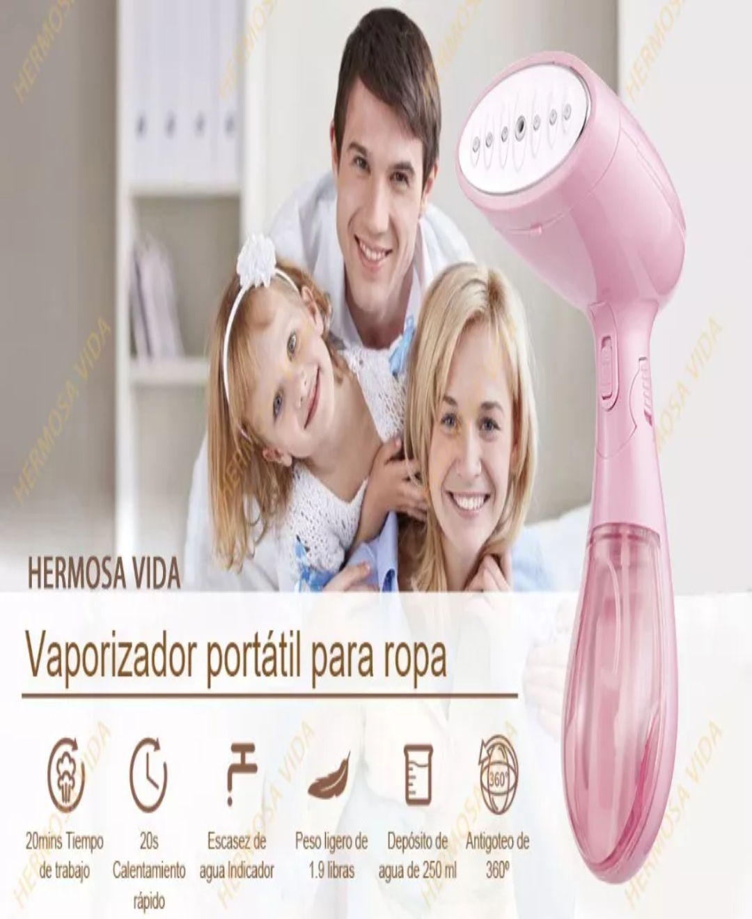 Plancha De Vapor Plegable Portátil Alta Potencia