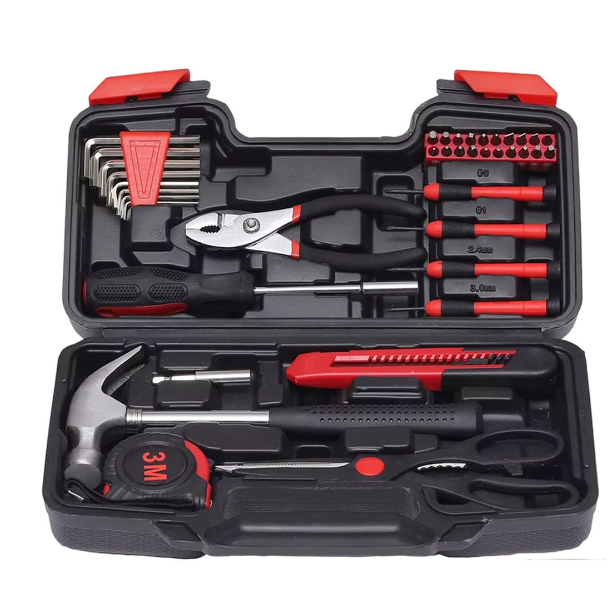 Juego De Herramientas Combinadas De 39 Pz Negro/Rojo
