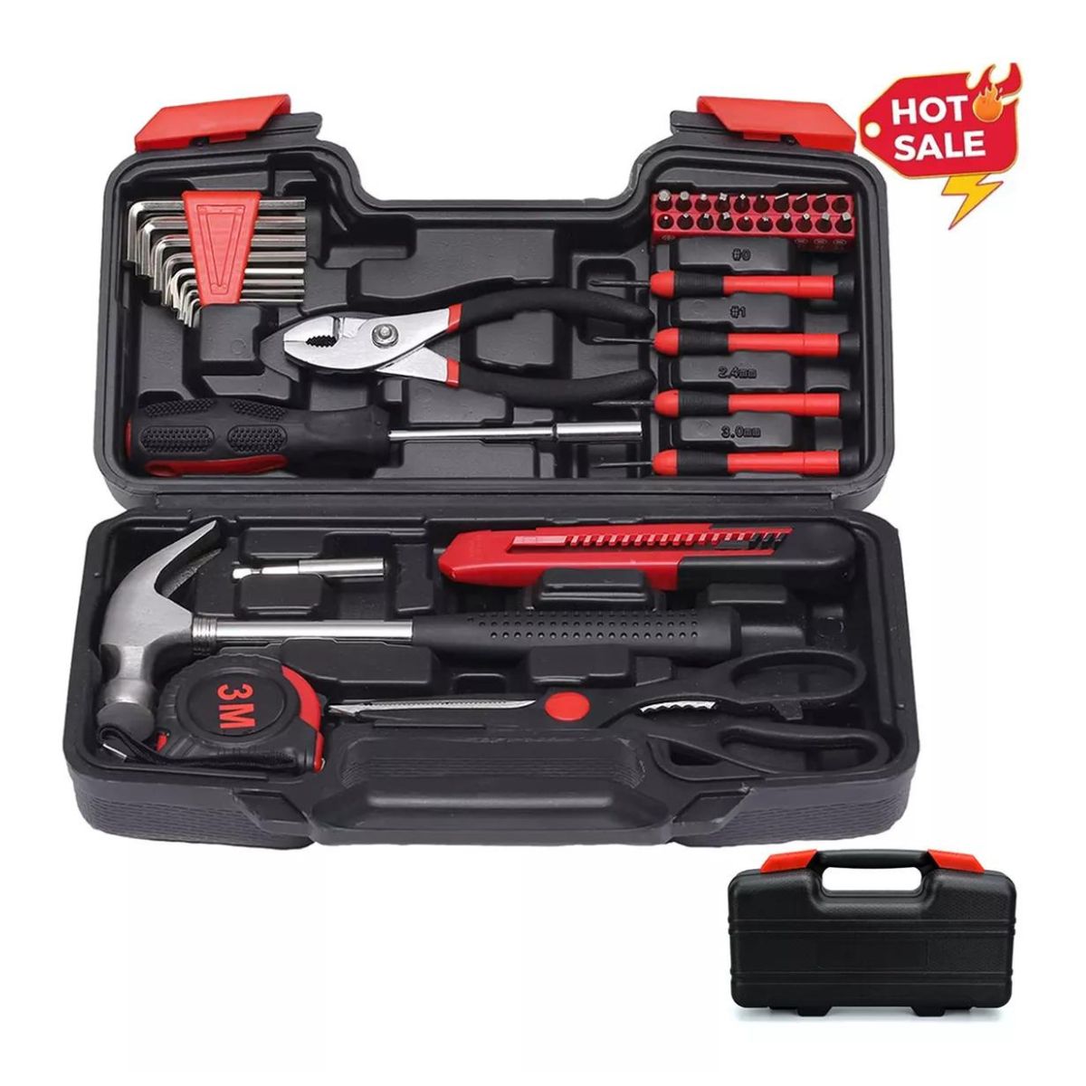 Juego De Herramientas Combinadas De 39 Pz Negro/Rojo