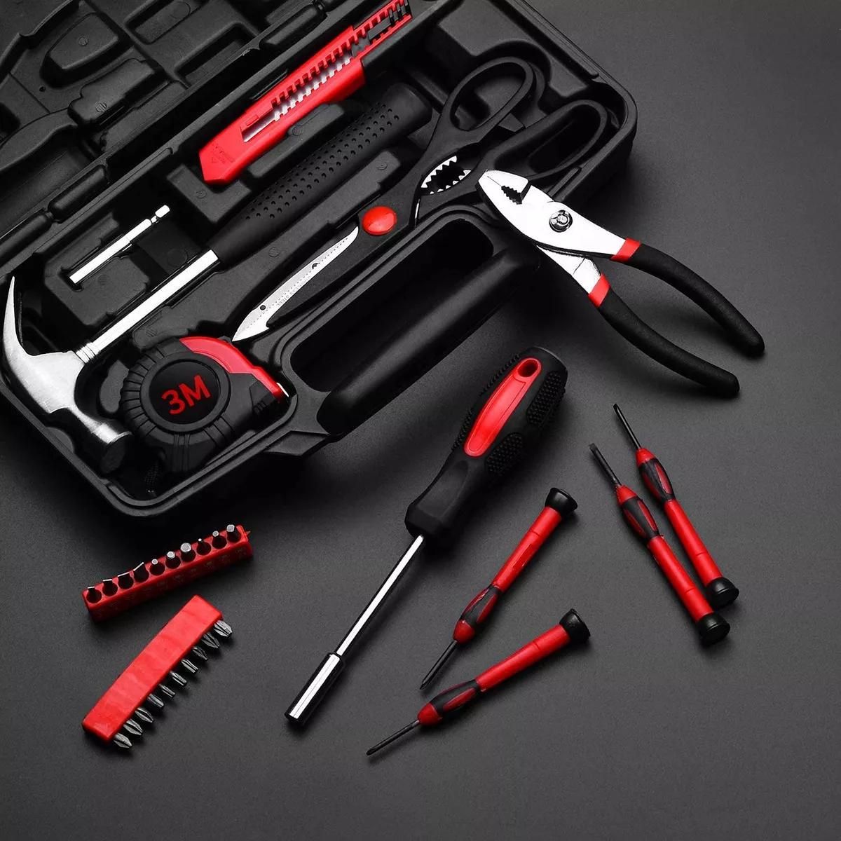 Juego De Herramientas Combinadas De 39 Pz Negro/Rojo