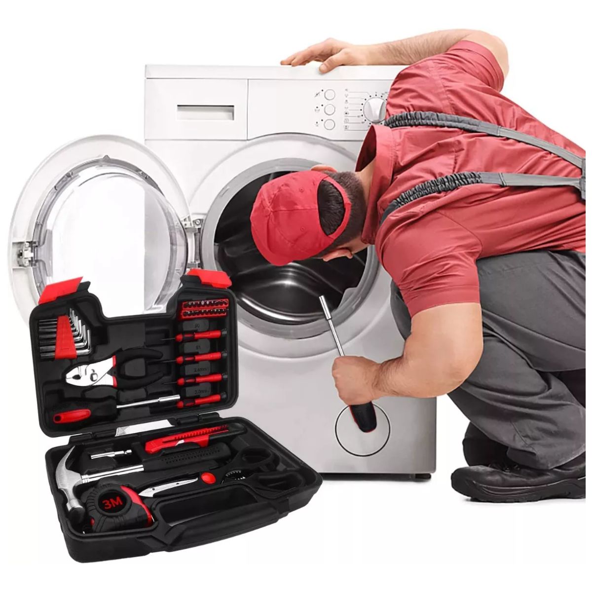 Juego De Herramientas Combinadas De 39 Pz Negro/Rojo