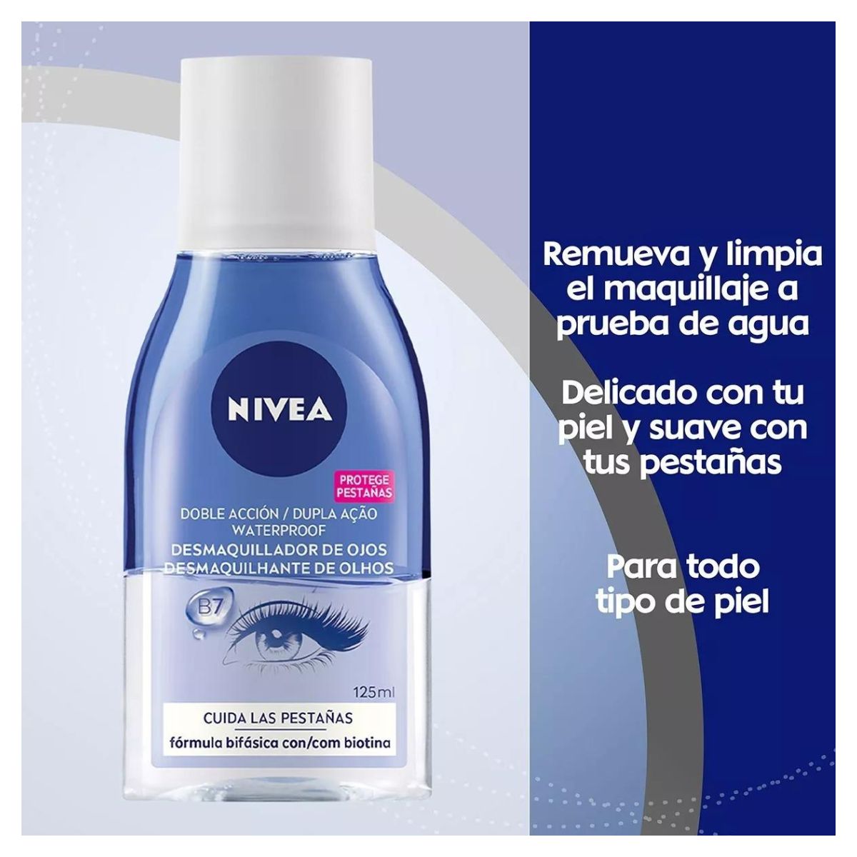 Desmaquillante De Ojos Nivea Bifásico Con Biotina - 125 ml