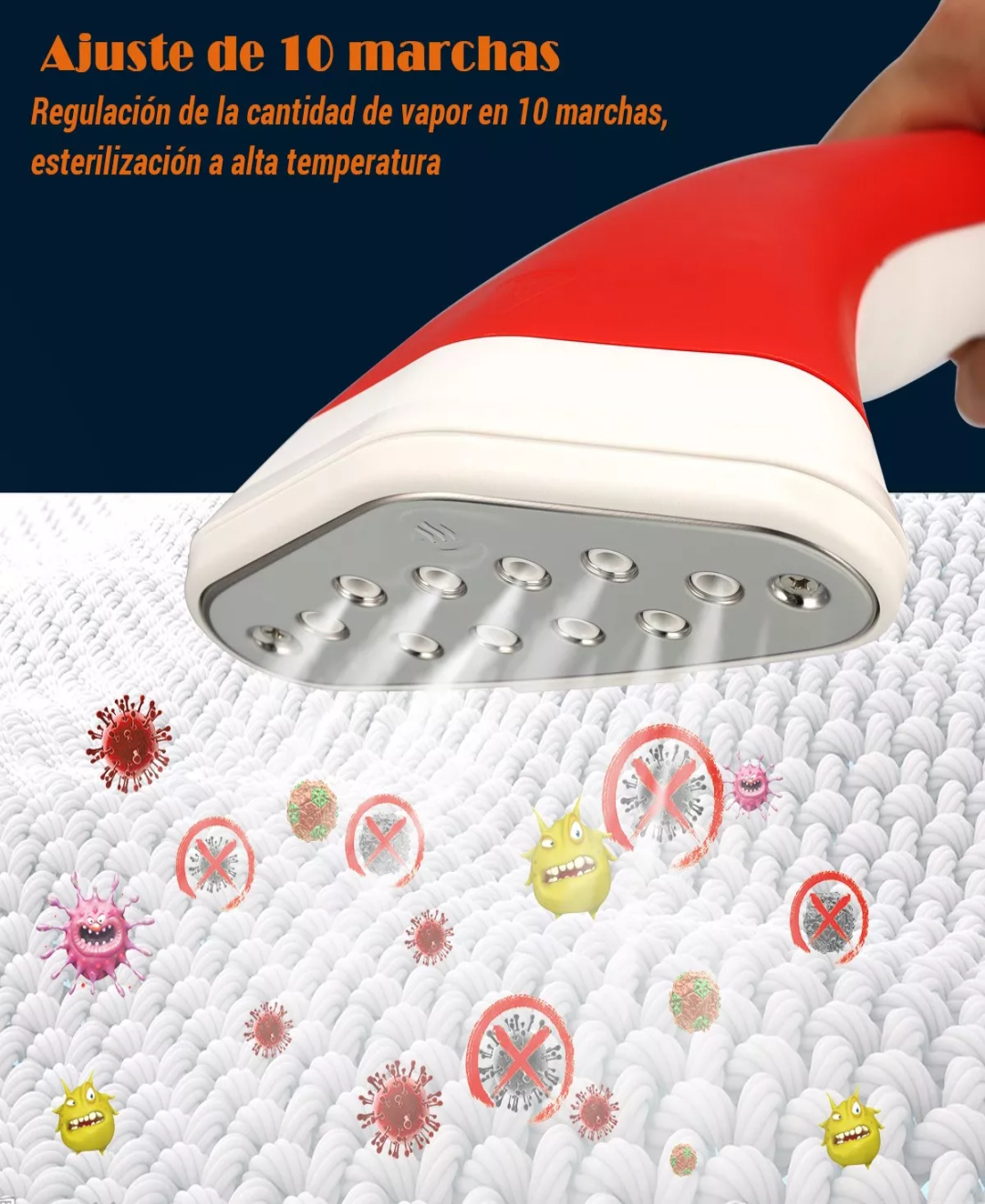 Plancha Vertical Vapor Para Ropa Desinfecta Vaporizador 2en1