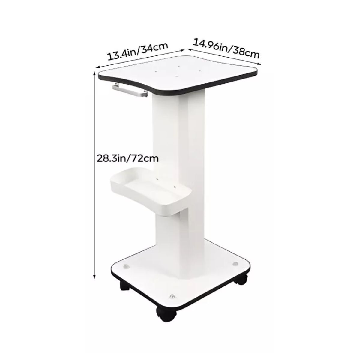 Mesa Carrito Auxiliar para Spa Estetica, Color Blanco